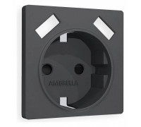 Накладка для розетки с заземлением и со шторками и 2хUSB type A Ambrella Volt Quant AP9090