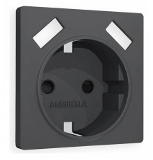Накладка для розетки с заземлением и со шторками и 2хUSB type A Ambrella Volt Quant AP9090