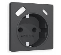 Накладка для розетки с заземлением и со шторками и 2хUSB type A и C Ambrella Volt Quant AP9100