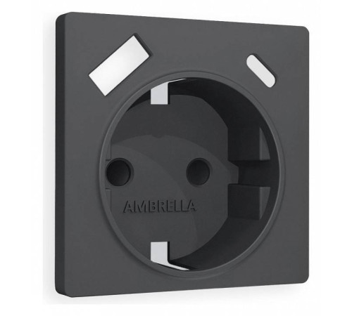 Накладка для розетки с заземлением и со шторками и 2хUSB type A и C Ambrella Volt Quant AP9100