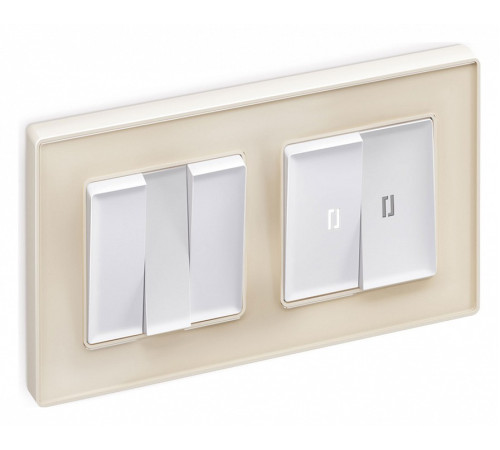 Выключатель проходной двухклавишный с подсветкой Ambrella Volt Quant MA124035