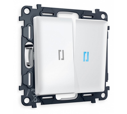 Выключатель проходной двухклавишный с подсветкой Ambrella Volt Quant MA124040