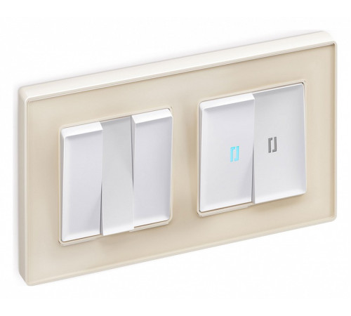 Выключатель проходной двухклавишный с подсветкой Ambrella Volt Quant MA124040