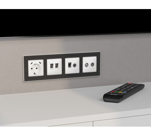 Механизм ТВ-розетки оконечные и розетки Ethernet RJ-45 со шторкам Ambrella Volt MA MA132510