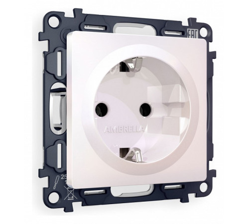 Розетка с заземлением, без рамки Ambrella Volt Quant MA206010