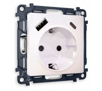 Розетка с заземлением и 2хUSB type A и C, без рамки Ambrella Volt Quant MA210010