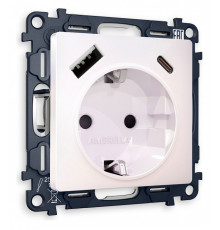 Розетка с заземлением и 2хUSB type A и C, без рамки Ambrella Volt Quant MA210010