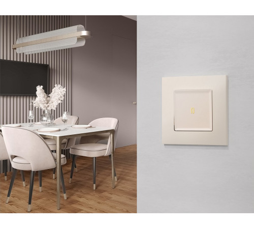 Выключатель самовозвратный одноклавишный с подсветкой, без рамки Ambrella Volt MA MA322050