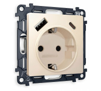 Розетка с заземлением и 2хUSB type A и C, без рамки Ambrella Volt Quant MA330010