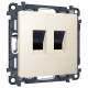 Розетка двойная Ethernet RJ-45 без рамки Ambrella Volt MA MA332110