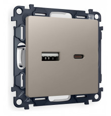 Розетка 2хUSB type A и C без рамки Ambrella Volt Quant MA371010