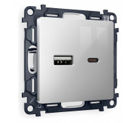 Розетка 2хUSB type A и C без рамки Ambrella Volt Quant MA411010
