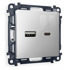 Розетка 2хUSB type A и C без рамки Ambrella Volt Quant MA411010