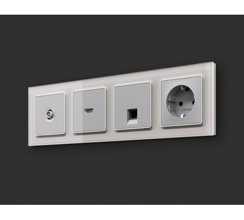 Розетка Ethernet RJ-45 и со шторками, без рамки Ambrella Volt ALFA MA412005