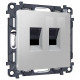 Розетка двойная Ethernet RJ-45 и со шторками, без рамки Ambrella Volt ALFA MA412110