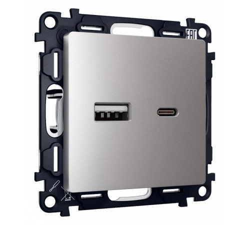 Розетка 2хUSB type A и C без рамки Ambrella Volt Quant MA511010