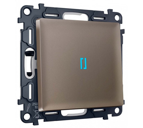 Выключатель самовозвратный одноклавишный с подсветкой, без рамки Ambrella Volt MA MA632060