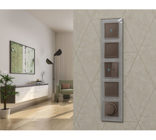 Выключатель самовозвратный одноклавишный с подсветкой, без рамки Ambrella Volt MA MA632060