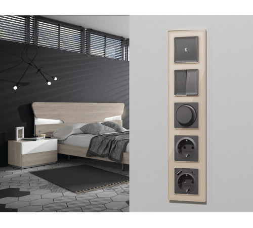 Выключатель перекрестный двухклавишный без рамки Ambrella Volt ALFA MA653030