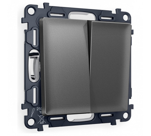 Выключатель перекрестный двухклавишный без рамки Ambrella Volt ALFA MA653030