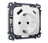 Розетка с заземлением и 2хUSB type A и C, без рамки Ambrella Volt MO MO110010