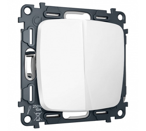 Выключатель перекрестный двухклавишный без рамки Ambrella Volt OMEGA MO123030