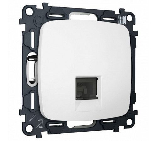 Розетка Ethernet RJ-45 и со шторками, без рамки Ambrella Volt OMEGA MO132005