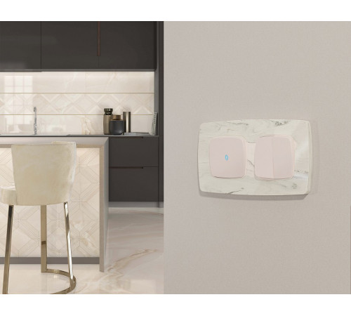 Выключатель перекрестный двухклавишный без рамки Ambrella Volt OMEGA MO203030