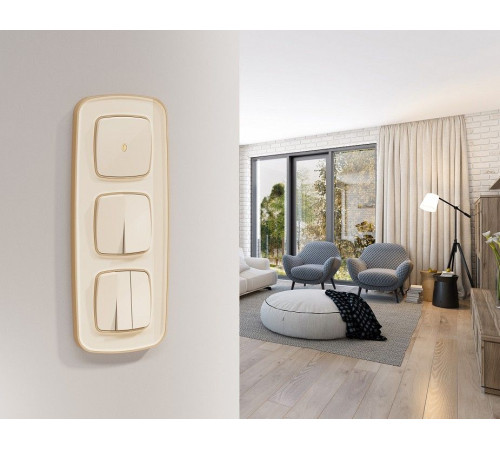 Выключатель самовозвратный одноклавишный с подсветкой, без рамки Ambrella Volt MO MO302050
