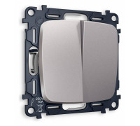 Выключатель проходной двухклавишный без рамки Ambrella Volt Quant MO503020