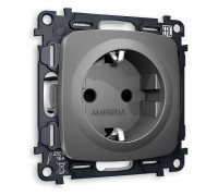 Розетка с заземлением и со шторкой, без рамки Ambrella Volt Quant MO657010