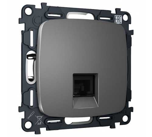 Розетка Ethernet RJ-45 и со шторками, без рамки Ambrella Volt OMEGA MO662005