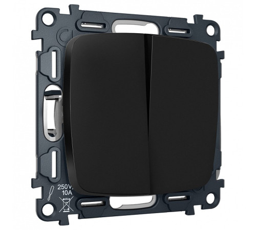 Выключатель перекрестный двухклавишный без рамки Ambrella Volt OMEGA MO803030