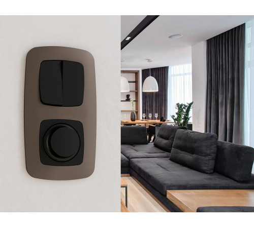 Выключатель перекрестный двухклавишный без рамки Ambrella Volt OMEGA MO803030