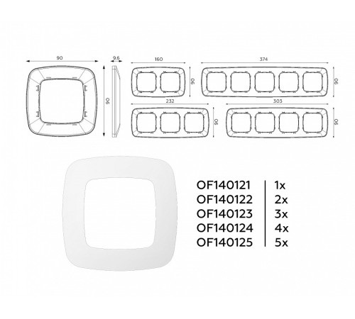 Рамка на 4 поста Ambrella Volt Ecta OF140124