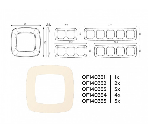 Рамка на 2 поста Ambrella Volt Ecta OF140332