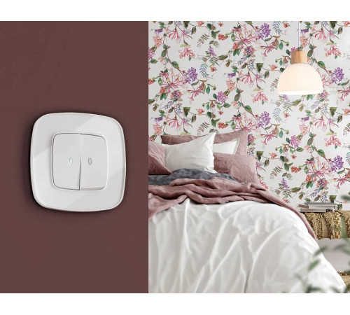 Клавиши для выключателя двухклавишного c подсветкой Ambrella Volt Quant OP1040