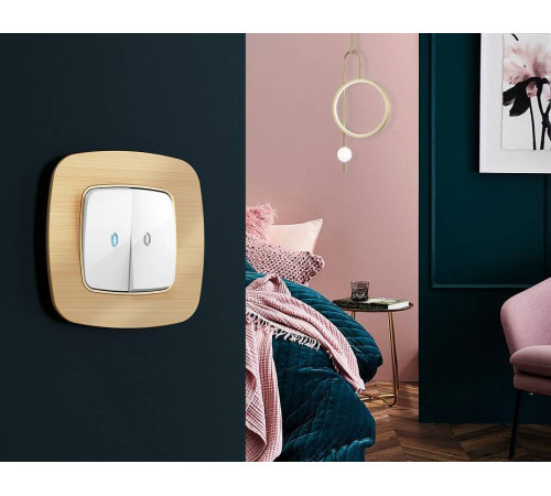 Клавиши для выключателя двухклавишного c подсветкой Ambrella Volt Quant OP1040