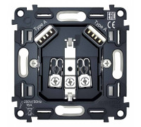 Механизм розетки с заземлением и 2хUSB type A Ambrella Volt Quant VM155