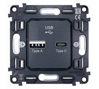 Механизм розетки 2хUSB type A и C Ambrella Volt Quant VM177