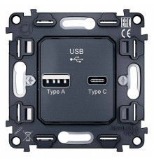 Механизм розетки 2хUSB type A и C Ambrella Volt Quant VM177