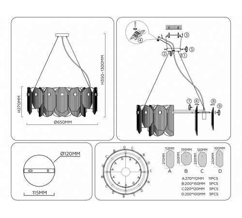 Подвесной светильник Ambrella Light LH LH31203
