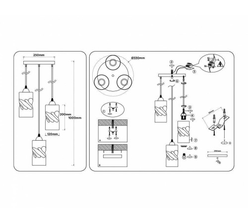 Подвесной светильник Ambrella light TR TR3412 1xE27 черный/золото TR3412