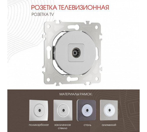 ТВ-розетка без рамки Arte Milano am-202 202.43-1.silver