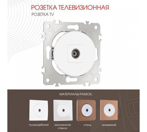 ТВ-розетка без рамки Arte Milano am-202 202.43-1.white