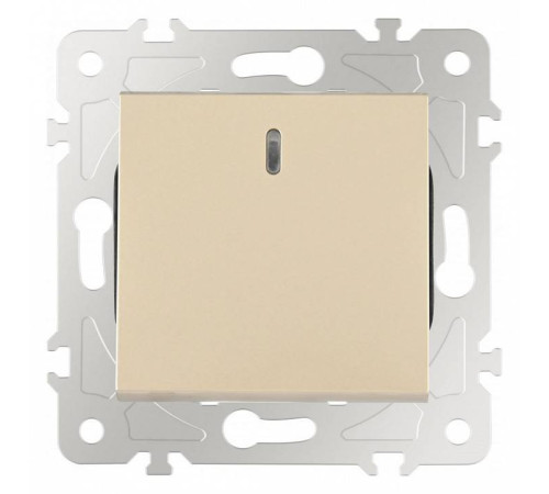 Выключатель одноклавишный с подсветкой без рамки Arte Milano 203 203.31-1.shampan