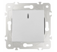 Выключатель одноклавишный с подсветкой без рамки Arte Milano 203 203.31-1.silver