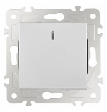 Выключатель одноклавишный с подсветкой без рамки Arte Milano 203 203.31-1.silver