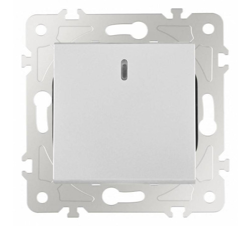 Выключатель одноклавишный с подсветкой без рамки Arte Milano 203 203.31-1.silver