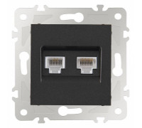 Розетка двойная RJ-11 и Ethernet RJ-45, без рамки Arte Milano am-203 203.44-1.black
